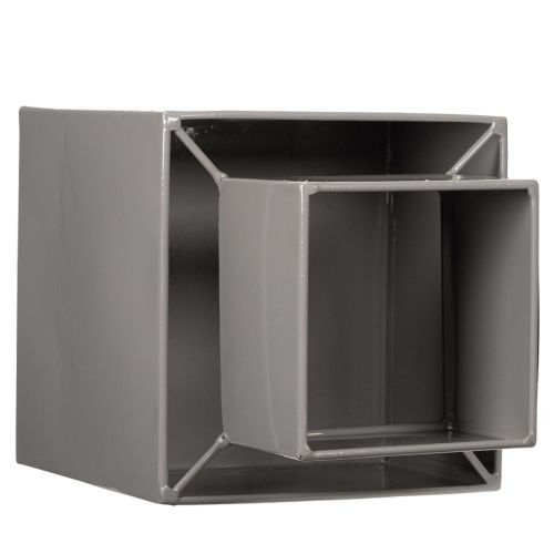 Vaso cúbico cinza com base