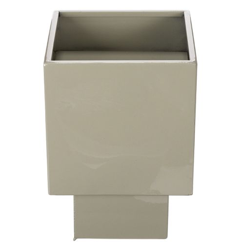 Vaso cúbico verde, 22 cm, com