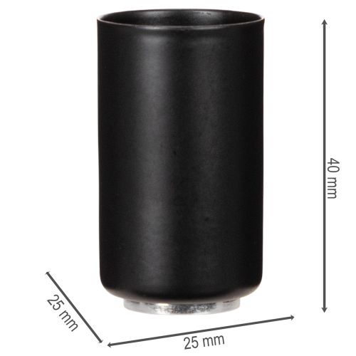 Suporte magnético redondo para velas, preto fosco, para velas cônicas de 25 mm, conjunto com 4 peças. | Floristik24.pt