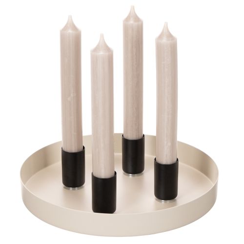 Suporte magnético redondo para velas, preto fosco, para velas cônicas de 25 mm, conjunto com 4 peças. | Floristik24.pt