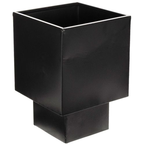 Vaso cúbico preto com base, moderno, 22 cm comprar | Floristik24.pt