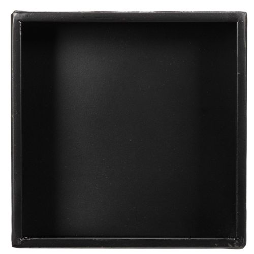 Vaso cúbico preto com base,