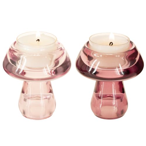 Itens Porta-velas cogumelo porta-velas vidro baga Ø6,5cm H7cm 2 peças