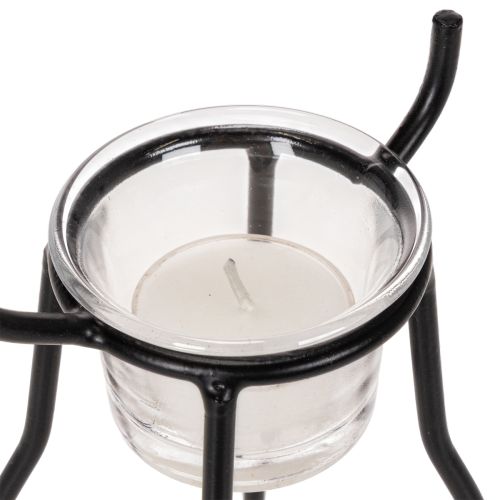 Castiçal em forma de rena com copo para vela pequena, 28 cm | Floristik24.pt