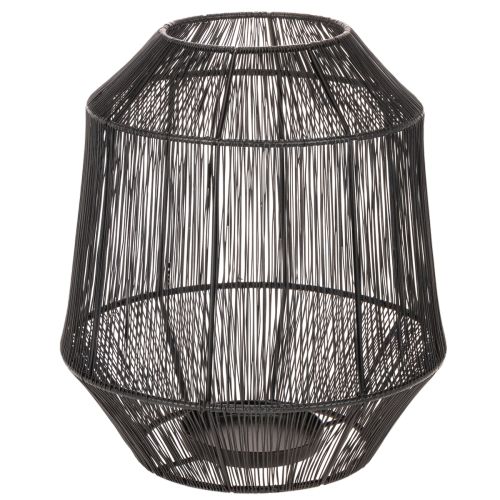 Castiçal preto, lanterna decorativa, cesto de arame, Ø24cm, A28cm