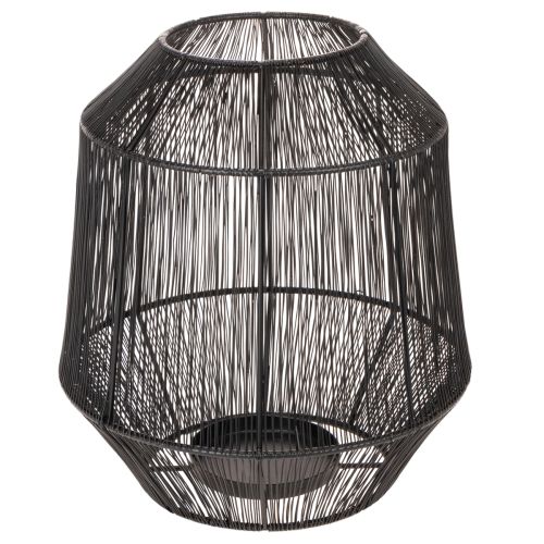 Castiçal preto, lanterna decorativa, cesto de arame, Ø24cm, A28cm | Floristik24.pt