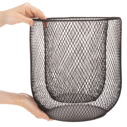 Castiçal de arame preto em forma de cesta, Ø28,5/18 cm, conjunto de 2 | Floristik24.pt