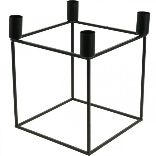 Floristik24 Castiçal Black Cube Metal Stick Castiçal 18cm