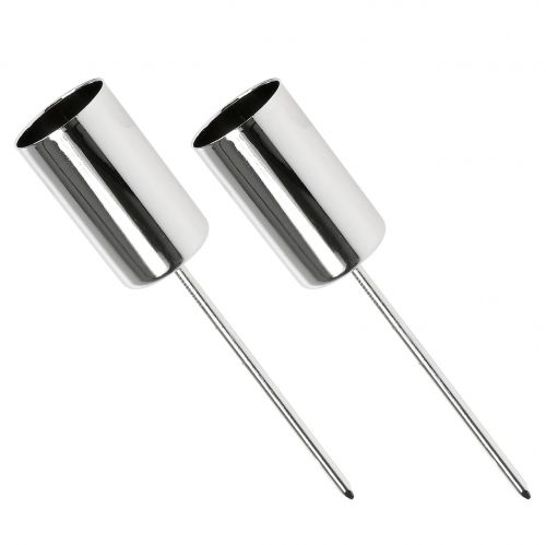Itens Castiçal prateado para velas em bastão Ø2,2cm 4 un