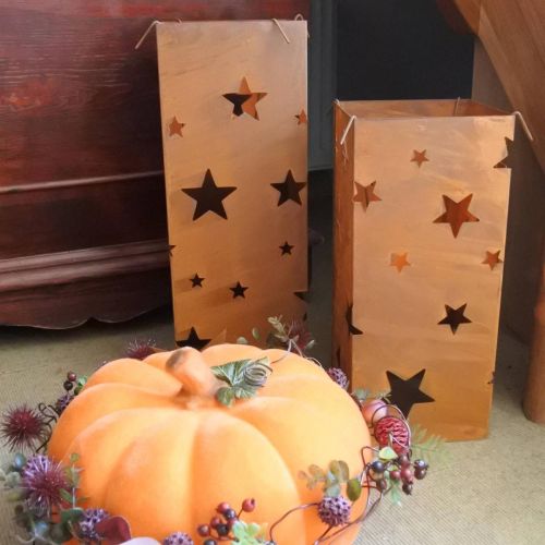 Itens Castiçais de Natal, acabamento rústico, 40/50 cm de altura, conjunto de 2