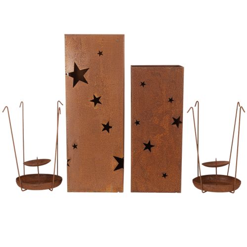 Itens Castiçais de Natal, acabamento rústico, 40/50 cm de altura, conjunto de 2