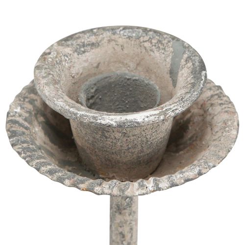 Itens Castiçal para 4 velas cinza vintage 31×23cm Alt.25cm