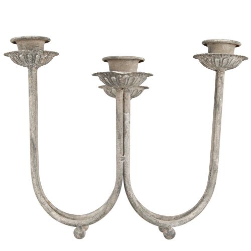 Itens Castiçal para 4 velas cinza vintage 31×23cm Alt.25cm