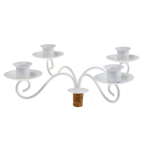 Floristik24 Castiçal para garrafa Ø21cm 4 braços branco