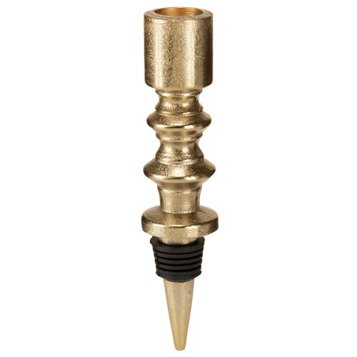 Itens Porta-velas para garrafas metal efeito antigo luz dourado H15cm