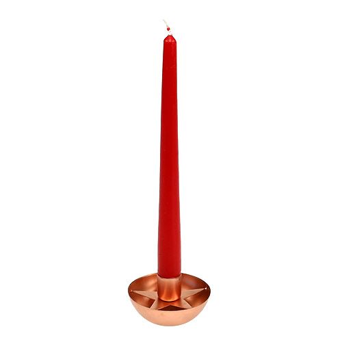 Floristik24 Castiçal para vela cônica cobre Ø8cm A5cm