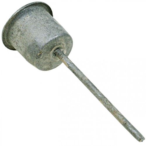 Itens Castiçal plug-in Shabby Chic cinza Ø3cm Alt.8,5cm 8 unidades