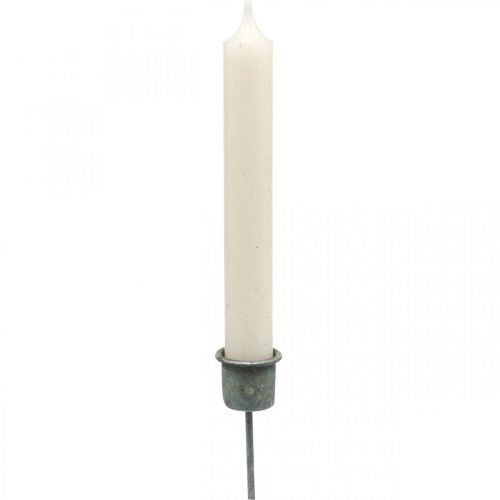 Itens Castiçal plug-in Shabby Chic cinza Ø3cm Alt.8,5cm 8 unidades