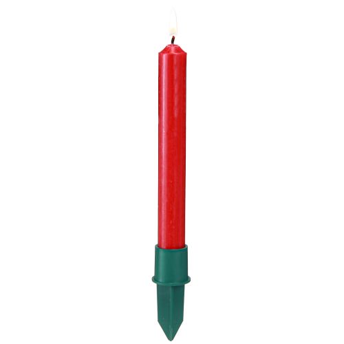 Floristik24 Castiçal para velas em plástico verde Ø2,2cm 5 un