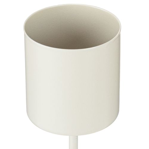 Floristik24 Castiçal para velas cônicas grossas, metal, bege, 3,8 x 14 cm, 4 peças