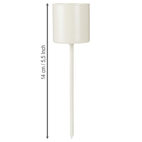 Itens Castiçal para velas cônicas grossas, metal, bege, 3,8 x 14 cm, 4 peças