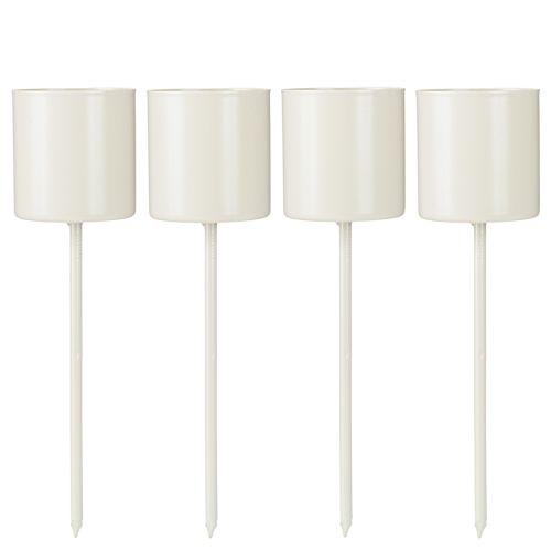 Itens Castiçal para velas cônicas grossas, metal, bege, 3,8 x 14 cm, 4 peças
