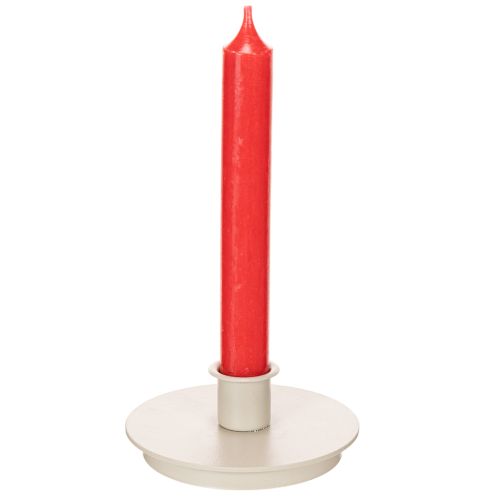Castiçais redondos cor creme para velas finas, decoração de mesa, 10 cm, 2 peças | Floristik24.pt