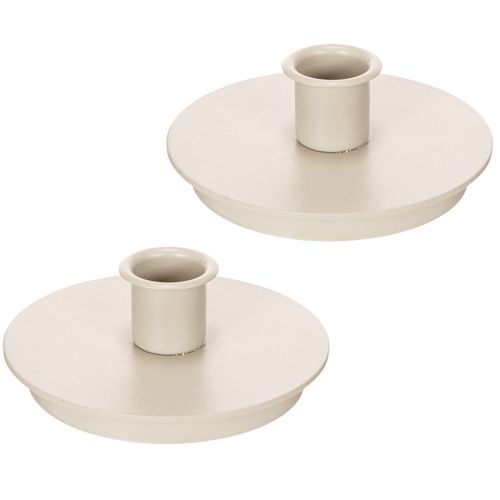Castiçais redondos cor creme para velas finas, decoração de mesa, 10 cm, 2 peças | Floristik24.pt