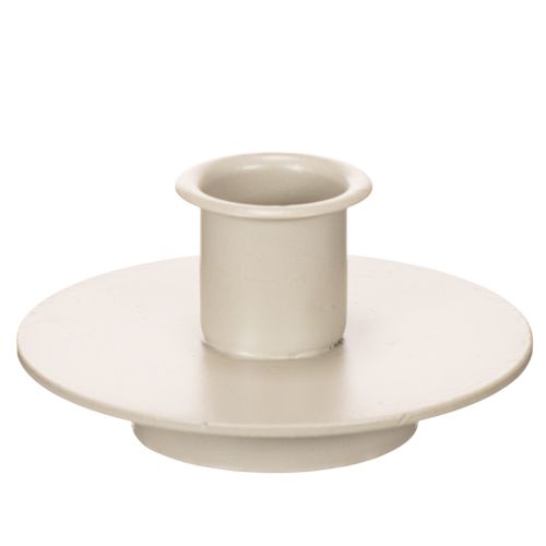 Castiçal de metal bege fosco, pequeno para velas cônicas, 8 cm, conjunto de 3 peças