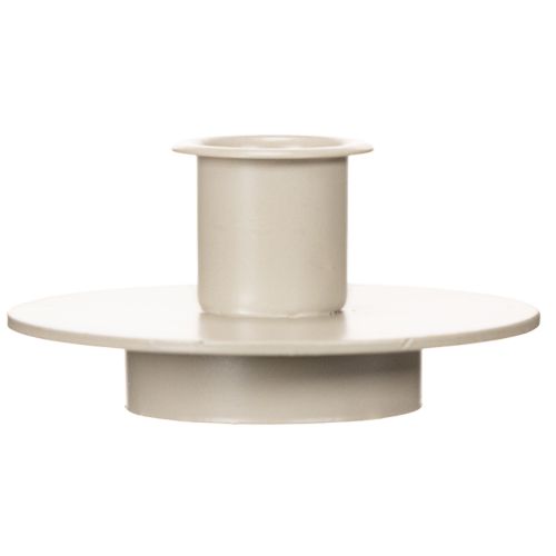 Castiçal de metal bege fosco, pequeno para velas cônicas, 8 cm, conjunto de 3 peças | Floristik24.pt