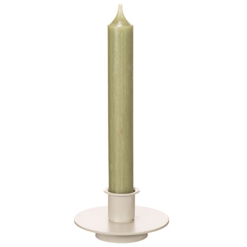 Castiçal de metal bege fosco, pequeno para velas cônicas, 8 cm, conjunto de 3 peças | Floristik24.pt