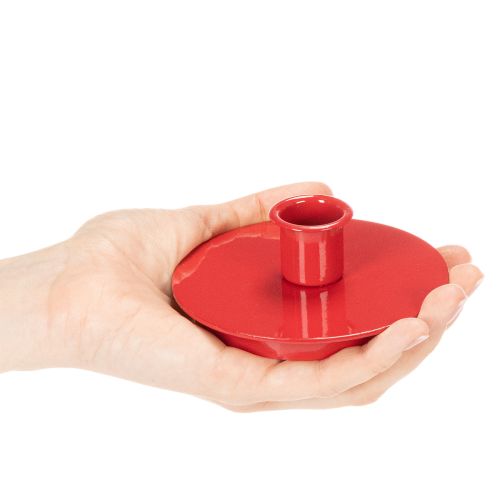 Castiçais compactos de metal vermelho para velas cônicas de 10 cm, 2 peças. | Floristik24.pt