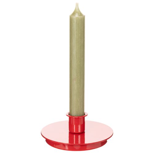 Castiçais compactos de metal vermelho para velas cônicas de 10 cm, 2 peças. | Floristik24.pt