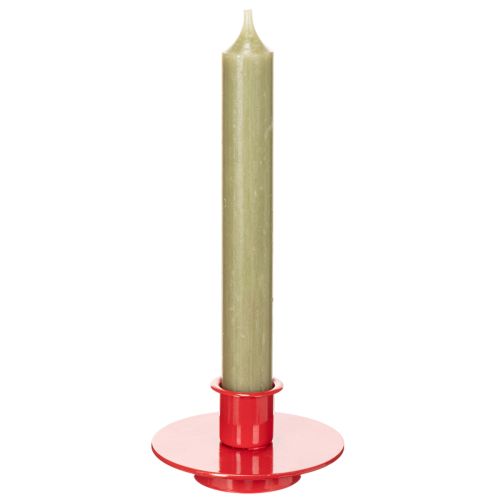 Castiçais pequenos vermelhos para velas cônicas de 8 cm, conjunto com 3 peças. | Floristik24.pt