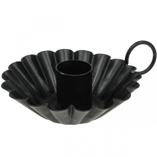 Floristik24 Castiçal preto Castiçal decoração de mesa de metal Ø9.5cm A3cm