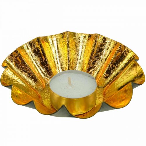 Itens Porta-velas decoração de Natal assadeira preta dourada Ø12cm 2 peças
