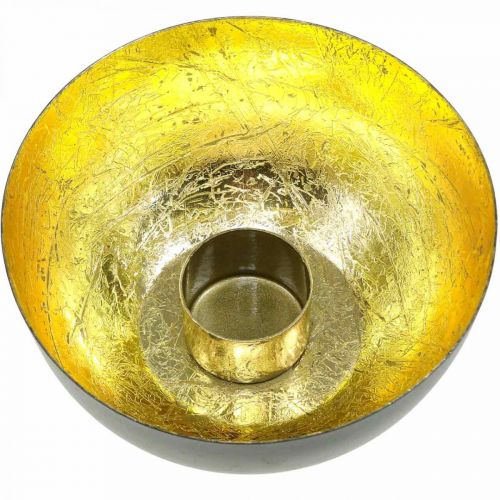 Floristik24 Castiçal Ouro Preto Decoração de Natal Ø13cm A6,5cm