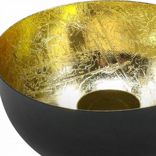 Floristik24 Castiçal Ouro Preto Decoração de Natal Ø13cm A6,5cm
