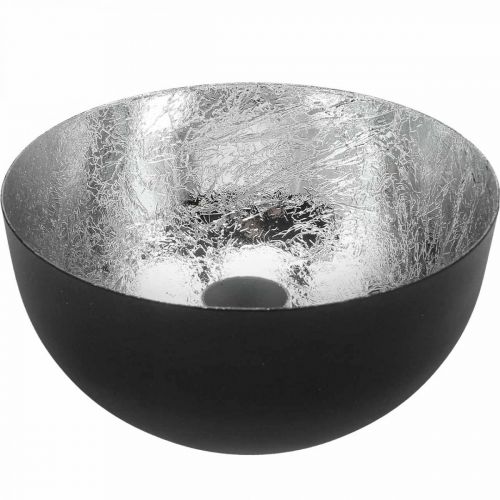 Castiçal Preto Prata Castiçal Ø13cm A6,5cm