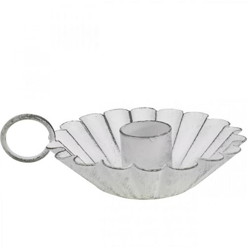 Floristik24 Castiçal Shabby Chic Branco Metal Deco Ø9,5cm A3cm