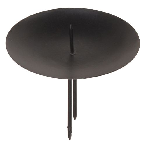 Castiçal plug-in preto para velas de coluna estreita Ø6,5cm 4 peças