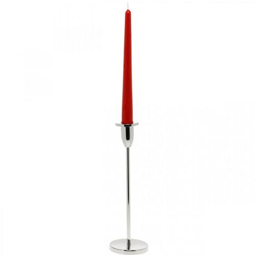 Floristik24 Castiçal de decoração de metal prateado castiçal moderno H26cm