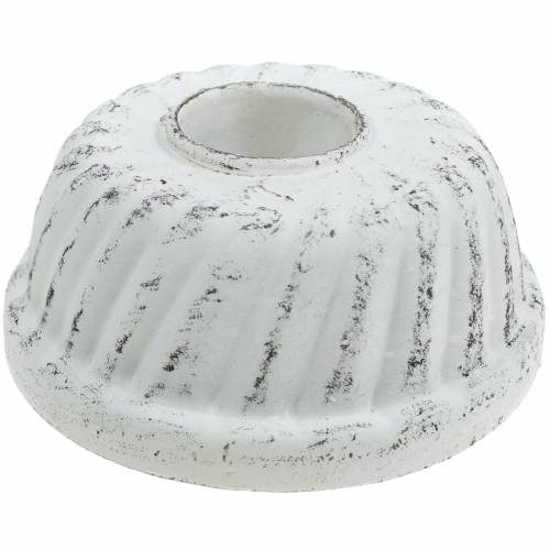 Itens Castiçal Gugelhupf Forma para Assar Shabby Chic Branco Ø7,2cm Alt.3cm