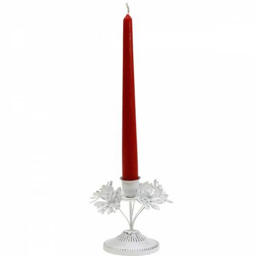Floristik24 Decoração de velas, primavera, castiçal com flores, decoração de metal para o casamento