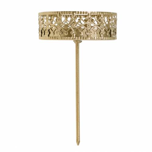 Itens Castiçais florais para plugar dourados Ø7,4cm Alt.12,5cm 4 peças aspecto antigo