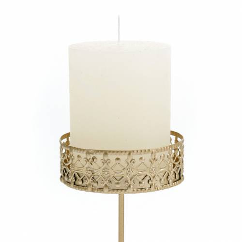 Floristik24 Castiçais florais para plugar dourados Ø7,4cm Alt.12,5cm 4 peças aspecto antigo
