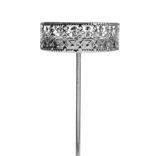 Itens Castiçal de filigrana para plugar prata Ø6,4cm Alt.12,5cm 4 peças aspecto antigo