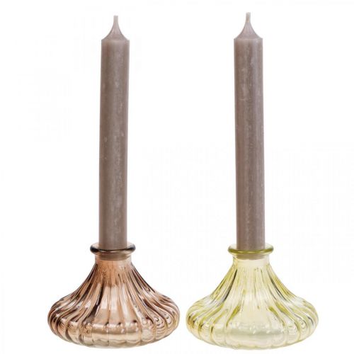 Floristik24 Castiçal de vidro Castiçal de vidro Ø10,5cm A7cm 4 unidades
