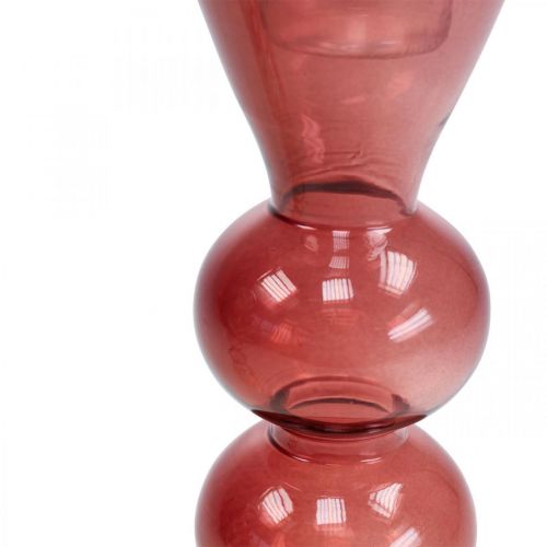 Itens Castiçal castiçal de vidro rosa/rosa Ø5-6cm A19cm 2uds