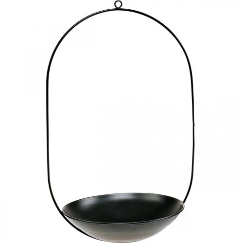 Floristik24 Tigela decorativa para pendurar anel de metal preto Decoração Scandi 28 × 54cm